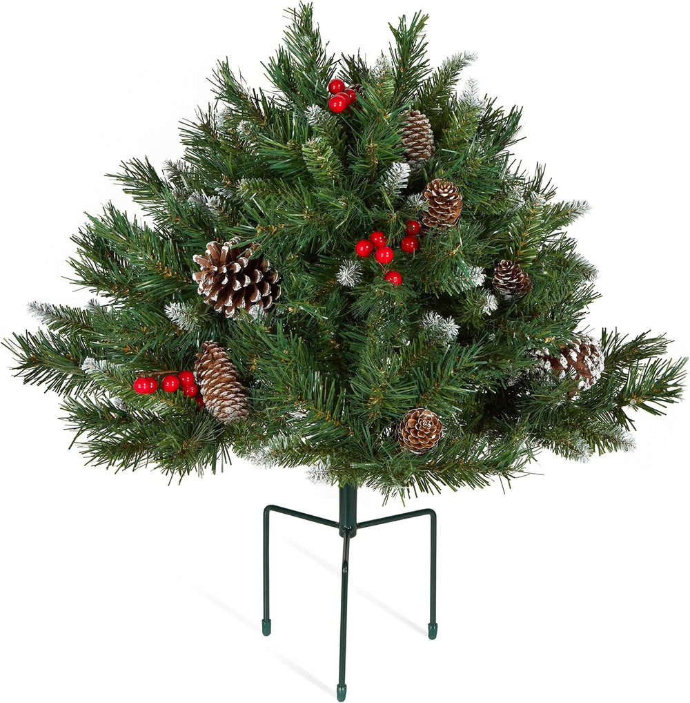 National Tree Company 18in Pre-Lit Frosted Berry Christmas Urn Filler