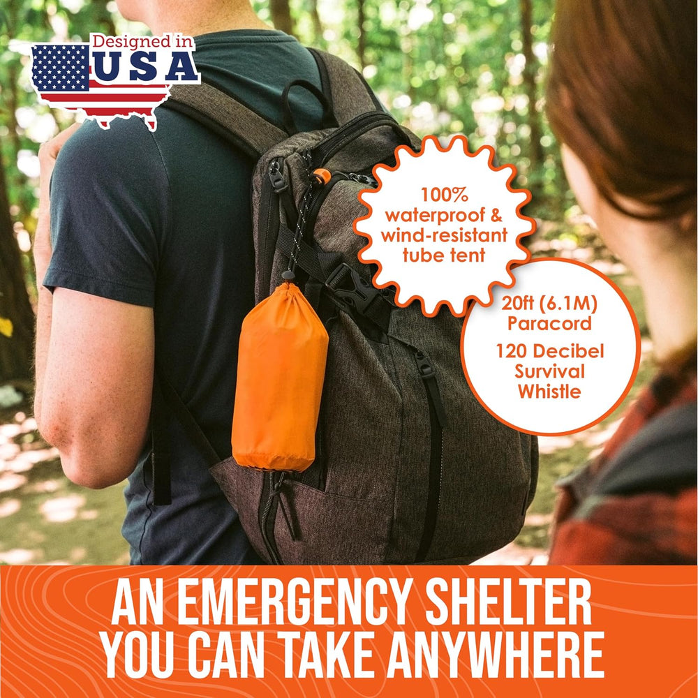 Go Time Gear Survival Life Tent • 2 Person Mylar Emergency Shelter Tube Tent ...