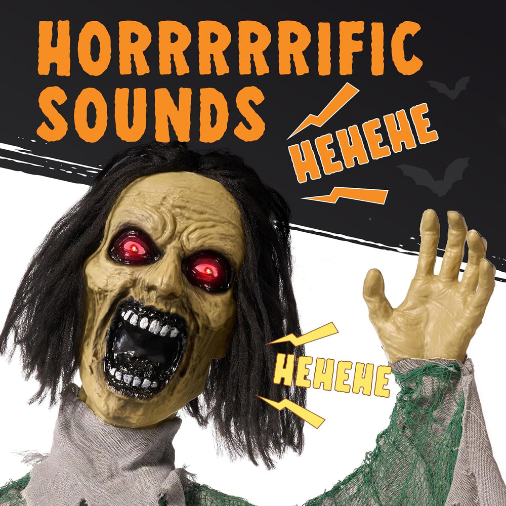 JOYIN Halloween Outdoor Animatronic Groundbreaker Decorations, Half-Body Zomb...