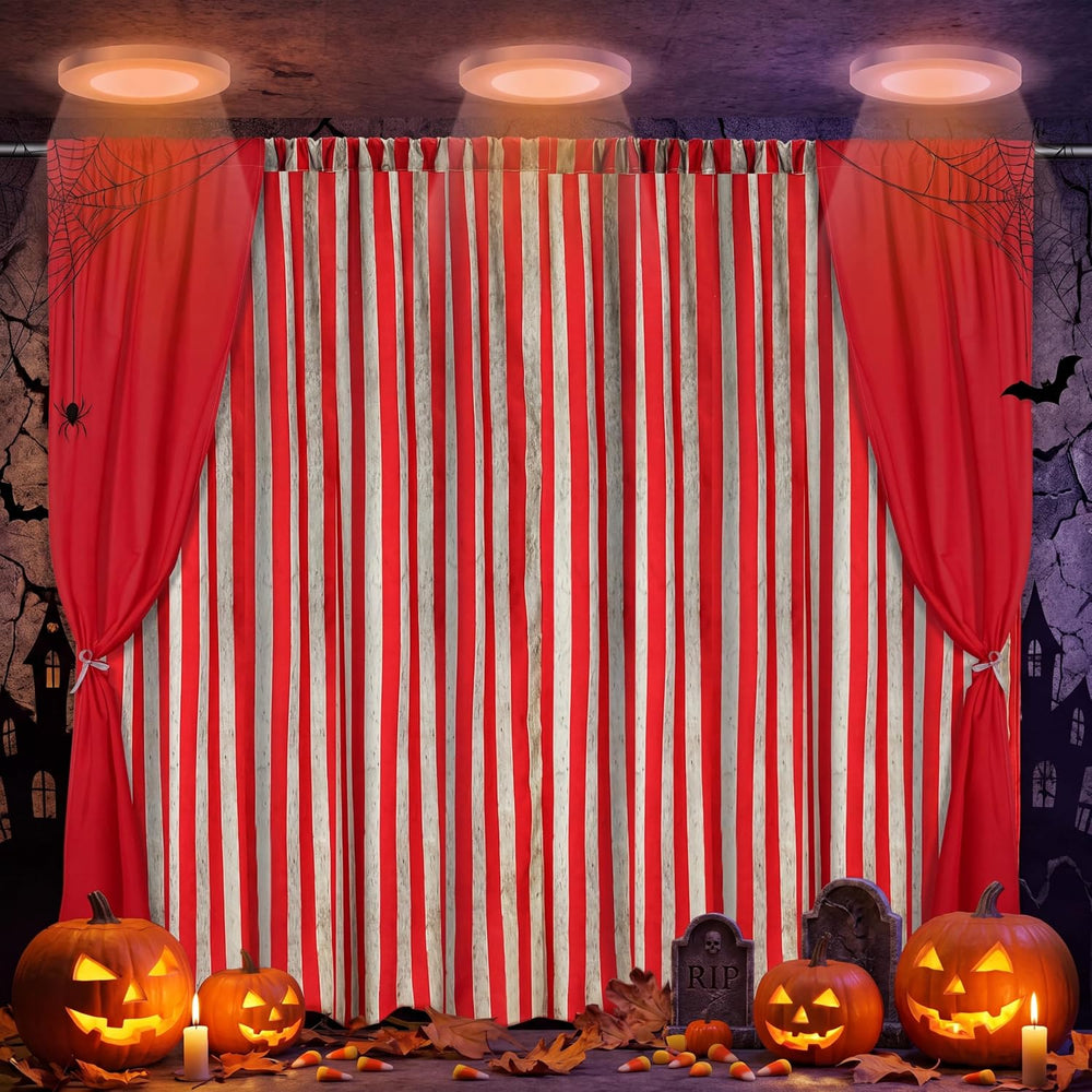 Tingjoo 3 Pcs Carnival Circus Backdrop Decoration, Retro Red,White, Classic