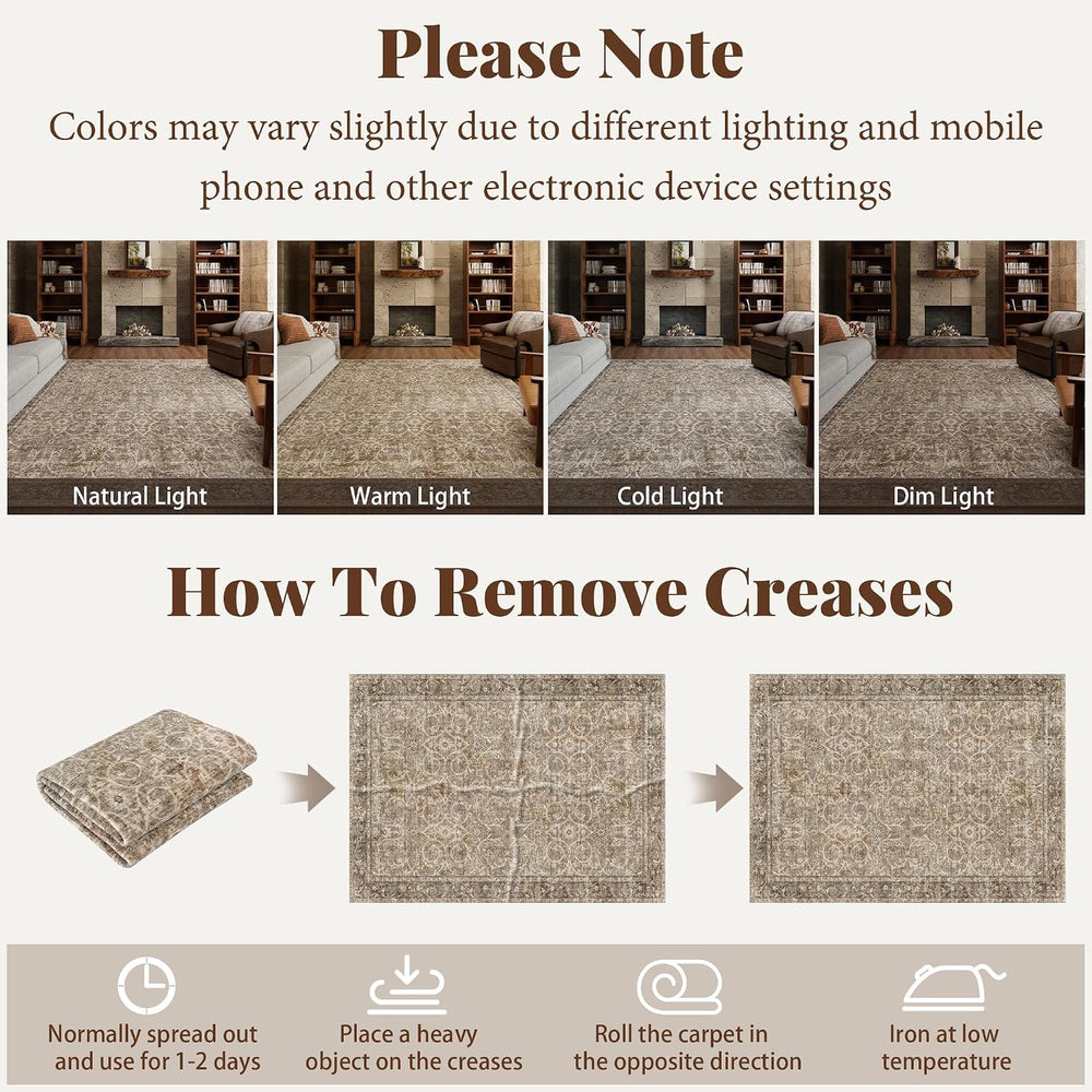 Machine Washable Rugs for Living Room: 9x12 Area Rugs for Bedroom
