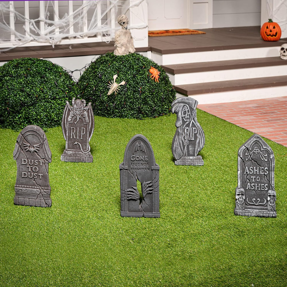 JOYIN 17” Halloween Tombstones For Graves Decorations Outdoor (5 Pack), Foam ...