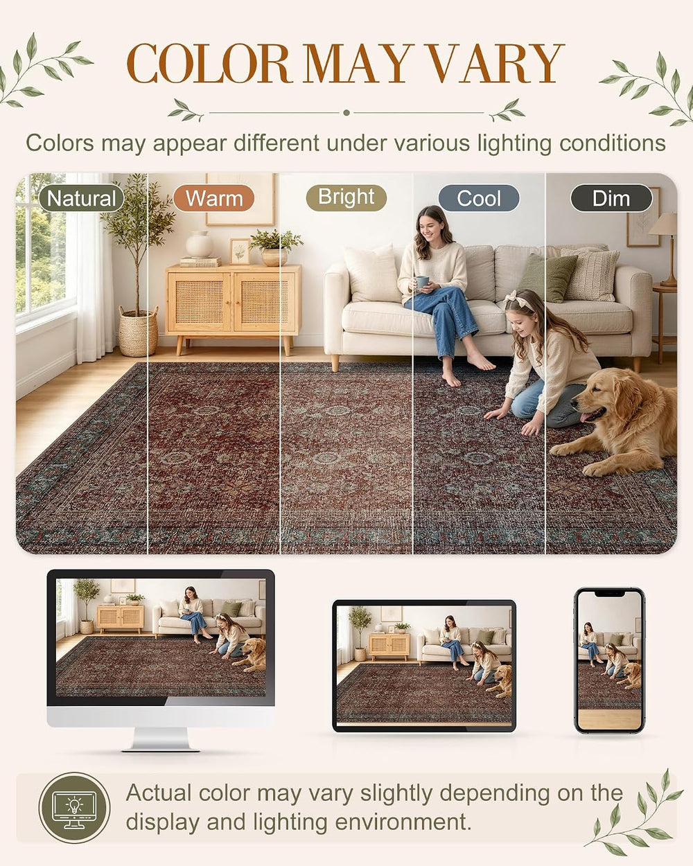 OLANLY 2'6"x14' Washable Runner Rug, Non Slip Carpet for Hallway...