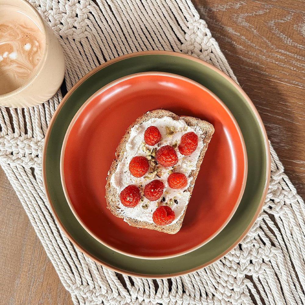 MORA Ceramic Artisan Matte Plates Set, 7.8 in - Set of 6 - The Dessert, Salad...