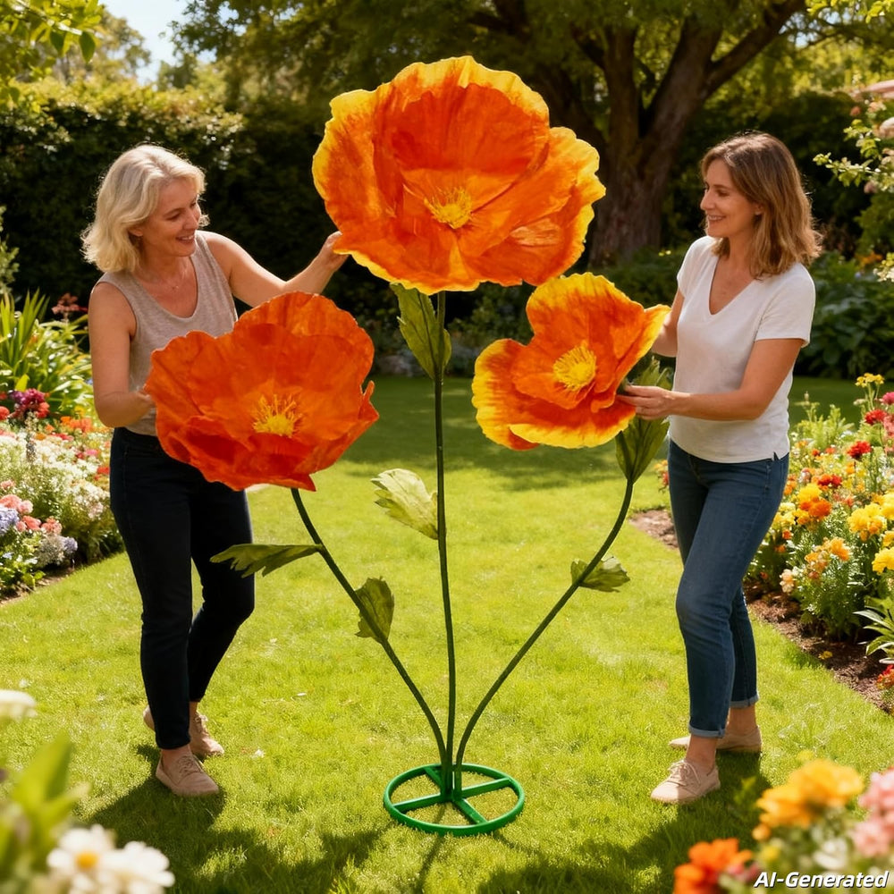Gradient Paper Flowers, Large Standing Artificial Flower Decor