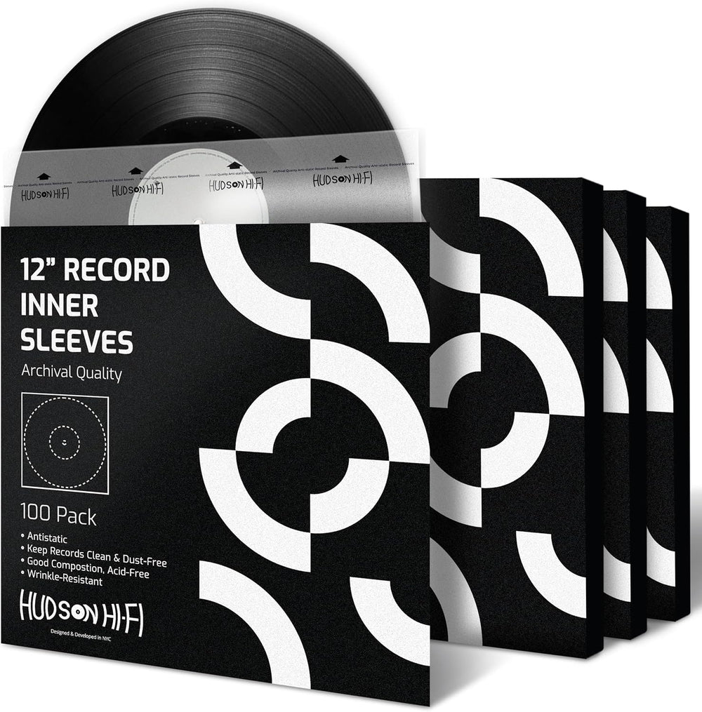 Hudson Hi-Fi Anti-Static Vinyl Record Sleeves - Durable Clear Disc Sleeves- P...