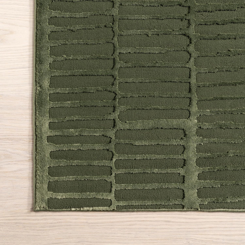 nuLOOM Kailani Green Geometric Washable Area Rug, 7’6”x 9’8”