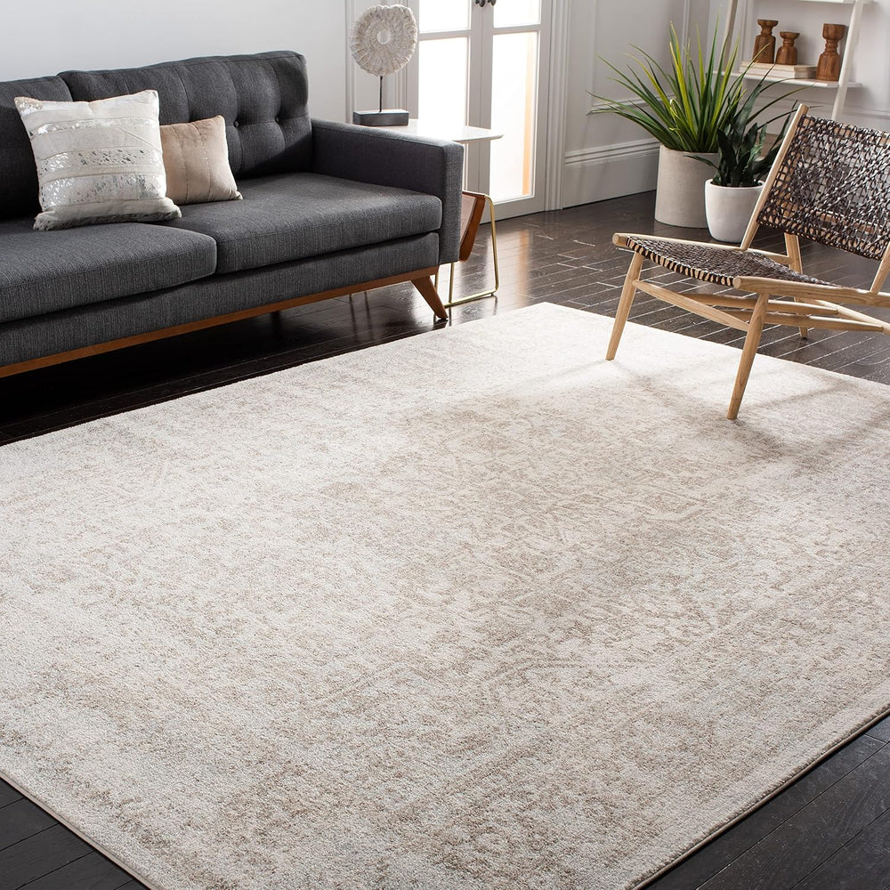 SAFAVIEH Evoke Area Rug 8x10 Large, Ivory & Taupe EVK256E