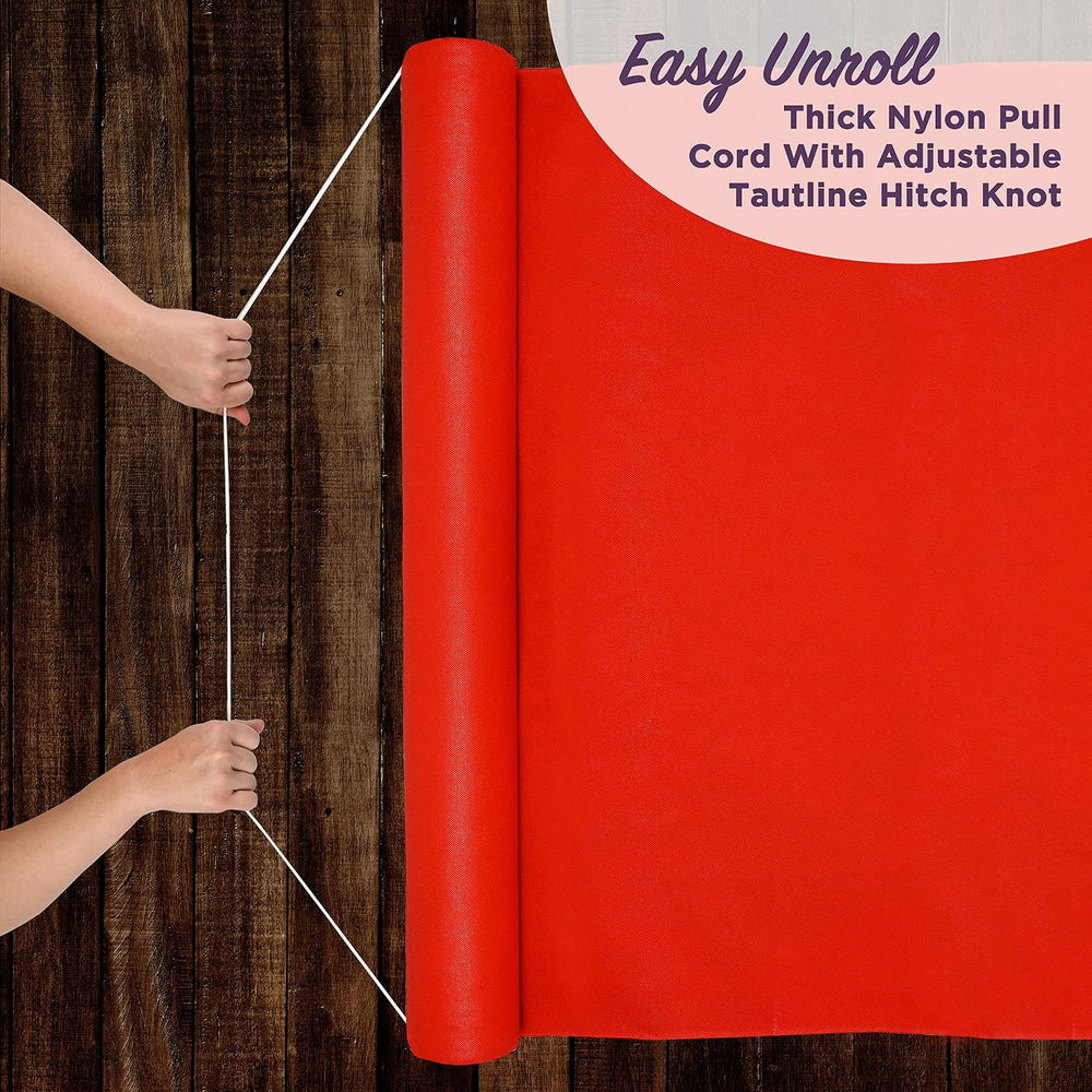 J&A Homes Red Aisle Runner - Professional-Grade Nylon, Includes Tape Doub...