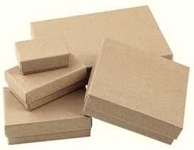 50 Box Assortment of Kraft Color Cotton Filled Jewelry Boxes by Belandaria De...
