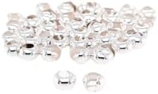 925 Sterling Silver Open Crimp Bead Covers, 4MM, 50pcs by CRAFT WIRE