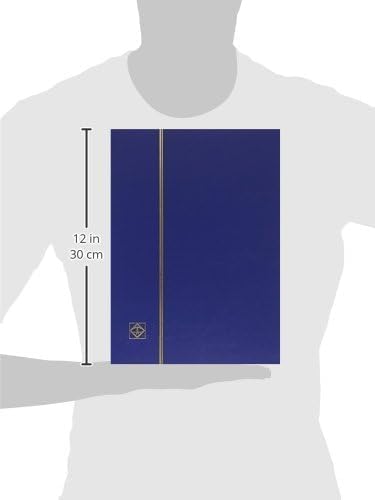 LIGHTHOUSE - BASIC Stamp Stockbook A4, 64 Black Pages, Blue
