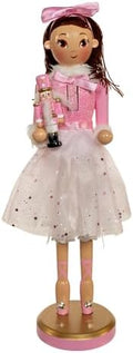 Kurt Adler 12-inch Pink Clara with Brunette Hair Ballerina Nutcracker