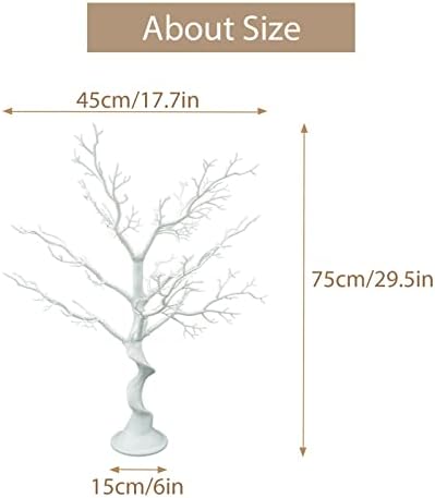 Sziqiqi White Artificial Tree Centerpiece for Weddings, Parties, Christmas - 1 Trunk + 10 Branches, Easy Assembly