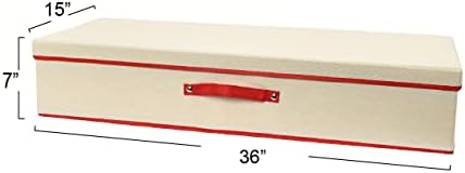 Household Essentials Holiday Gift Wrap Organizer with Lid, Natural and Red
