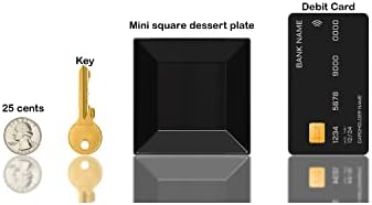 Exquisite Mini Disposable Appetizer Plates - 200 Pack 2.95" x 2.95" Black Plastic Dessert Plates - Elegant Des