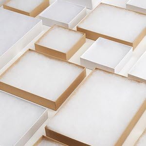 mesha white jewelry gift boxes 8x5.5x1.25 20 pcs, front angle view