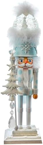 Kurt Adler Hollywood Nutcrackers Battery Operated Lit Animated Musical White Soldier Water Globes Hat Nutcracker