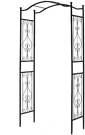 92'' H x 44'' W Garden Arch Arbor Trellis for Outdoor, Trellis Plants Support with Metal Durable Iron Use for Climbing Plants w/Decorative Wire Lattice - Black