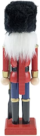 Clever Creations British Soldier 8 Inch Traditional Wooden Nutcracker, Festive Christmas Décor for Shelves and Tables