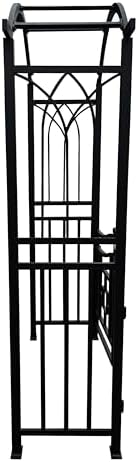 Oakland Living Black Aluminum Garden Arbor Arch with Gate