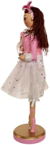 Kurt Adler 12-inch Pink Clara with Brunette Hair Ballerina Nutcracker
