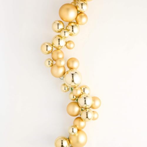 Raz Imports Red Green and Gold Ball Christmas Garland 4 Feet Long