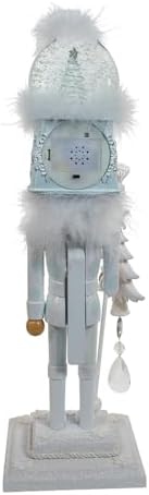Kurt Adler Hollywood Nutcrackers Battery Operated Lit Animated Musical White Soldier Water Globes Hat Nutcracker