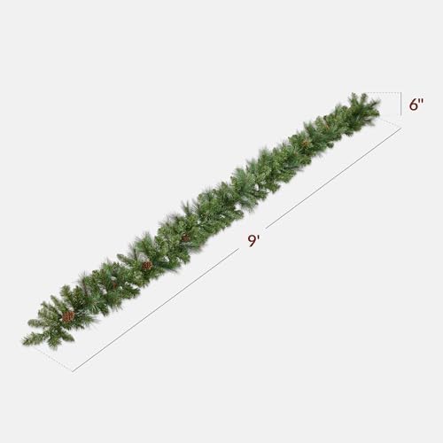 Best Choice Products 9ft Pre-Lit Christmas Garland Holiday Décor for Stairs, Mantel, w/Pine Cones, 2-in-1 White & Multi LED Lights