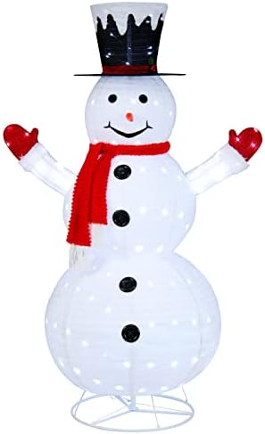 Tangkula 6 FT Lighted Christmas Snowman, Pop-Up 3D Xmas Pre-lit Snowman