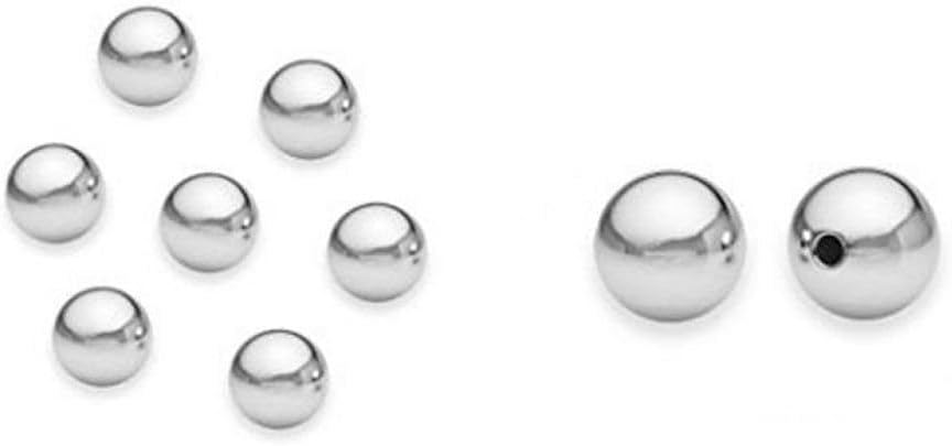 100pcs Adabele Real 925 Sterling Silver 4mm Small Seamless Round Bead
