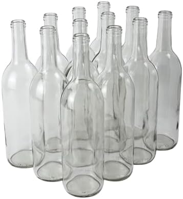 750ml Wine Bottles in Clear Glass, W5 Bordeaux, 24-Count Case - NO CORKS