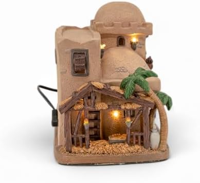 Bethlehem Inn Porcelain Christmas Village with LED Lights