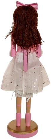 Kurt Adler 12-inch Pink Clara with Brunette Hair Ballerina Nutcracker