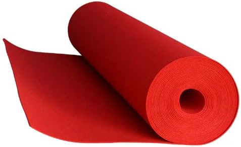 J&A Homes Red Aisle Runner - Professional-Grade Nylon, Includes Tape Doub...