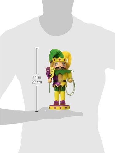 santa's workshop mardi gras jester nutcracker figurine, 10", side view