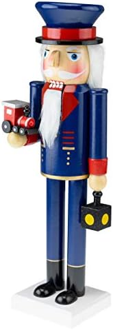 Clever Creations Motorman 14 Inch Traditional Wooden Nutcracker, Festive Christmas Décor for Shelves and Tables
