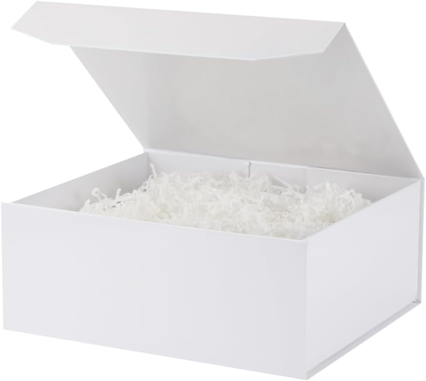 White Large Gift Box with Lid Magnetic Gift Box Large 13x11x5.3 In 6 Pack