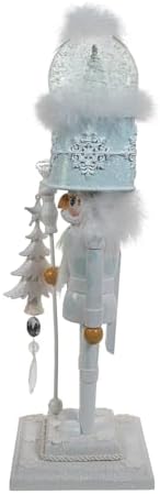 Kurt Adler Hollywood Nutcrackers Battery Operated Lit Animated Musical White Soldier Water Globes Hat Nutcracker
