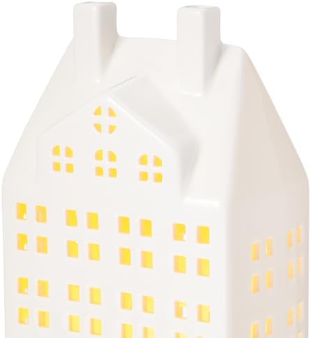 DN DECONATION Light Up Christmas Decor Village Set, White House with Lights