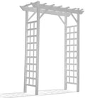 Dura-Trel Providence Arbor, Vinyl Garden Archway for Outdoors, 64" x 85", White - Backyard Decorative Arch and Backdrop with Lattice Design and Trellis Sides for Climbing Plants, Vines and Flowers