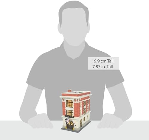 Department 56 Porcelain Ghostbusters Village Firehouse Lit Building, 7.87 Inch, Multicolor