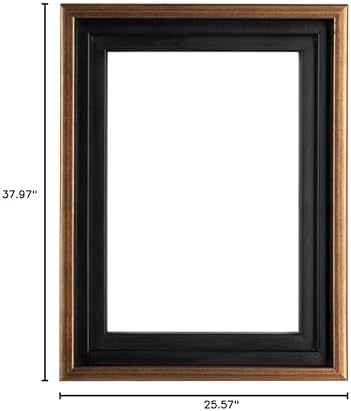 Creative Mark Illusions Floater Frame For 3/4" Deep Canvases - 24x36 Antique Gold - No Glass or Backing - Wood Composite Floating Illusion Frame for Canvas Paintings- With Hanging Hardware