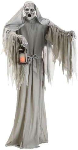 Fun Costumes 6.9FT Animatronic Frederick the Floating Phantom Decoration for Halloween with Lights & Sound, Indoor/Outdoor Use
