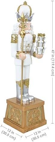 Sunnydaze 4ft Pierre the Fleur-de-Lis Christmas Nutcracker Statue, Resin