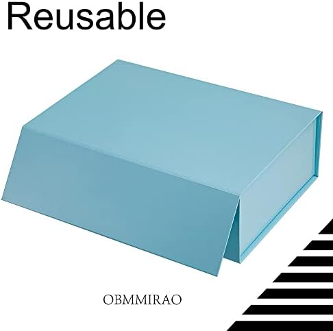 Blue Magnetic Large Gift Box with Lid, 13x9x4 Inches, 5Pcs