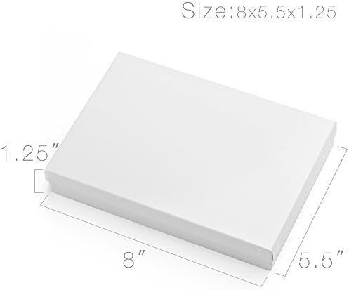 mesha white jewelry gift boxes 8x5.5x1.25 20 pcs shown in use