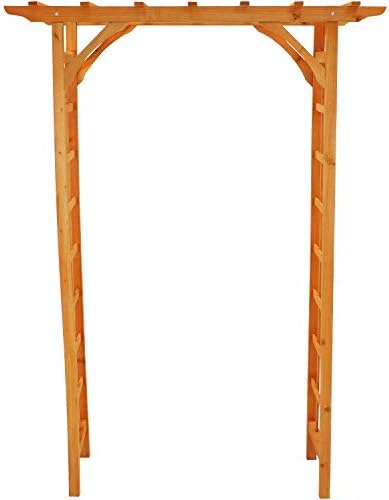 Sunnydaze 78-Inch Wooden Garden Arbor Walkway Wedding Arch - Durable Wood with Weather-Resistant Wood Finish