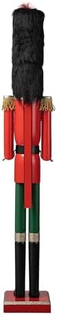 Glitzhome 42" Christmas Soldier Nutcracker-Wooden African American Soldier Nutcracker for Festive Christmas Party Indoor Winter Home Fireplace Decor