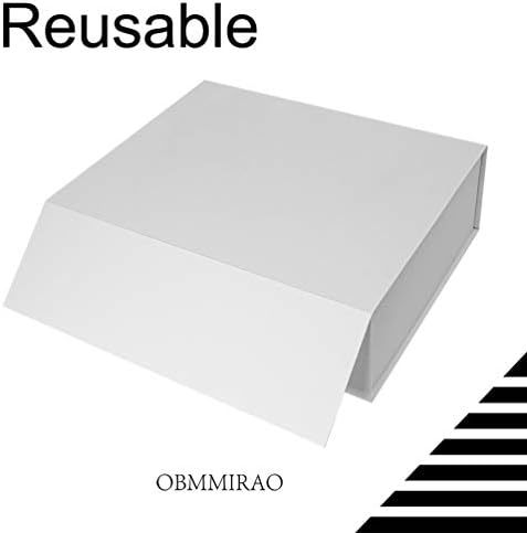 White Magnetic Large Gift Box with Lid, 13x9x4 Inches, 5Pcs